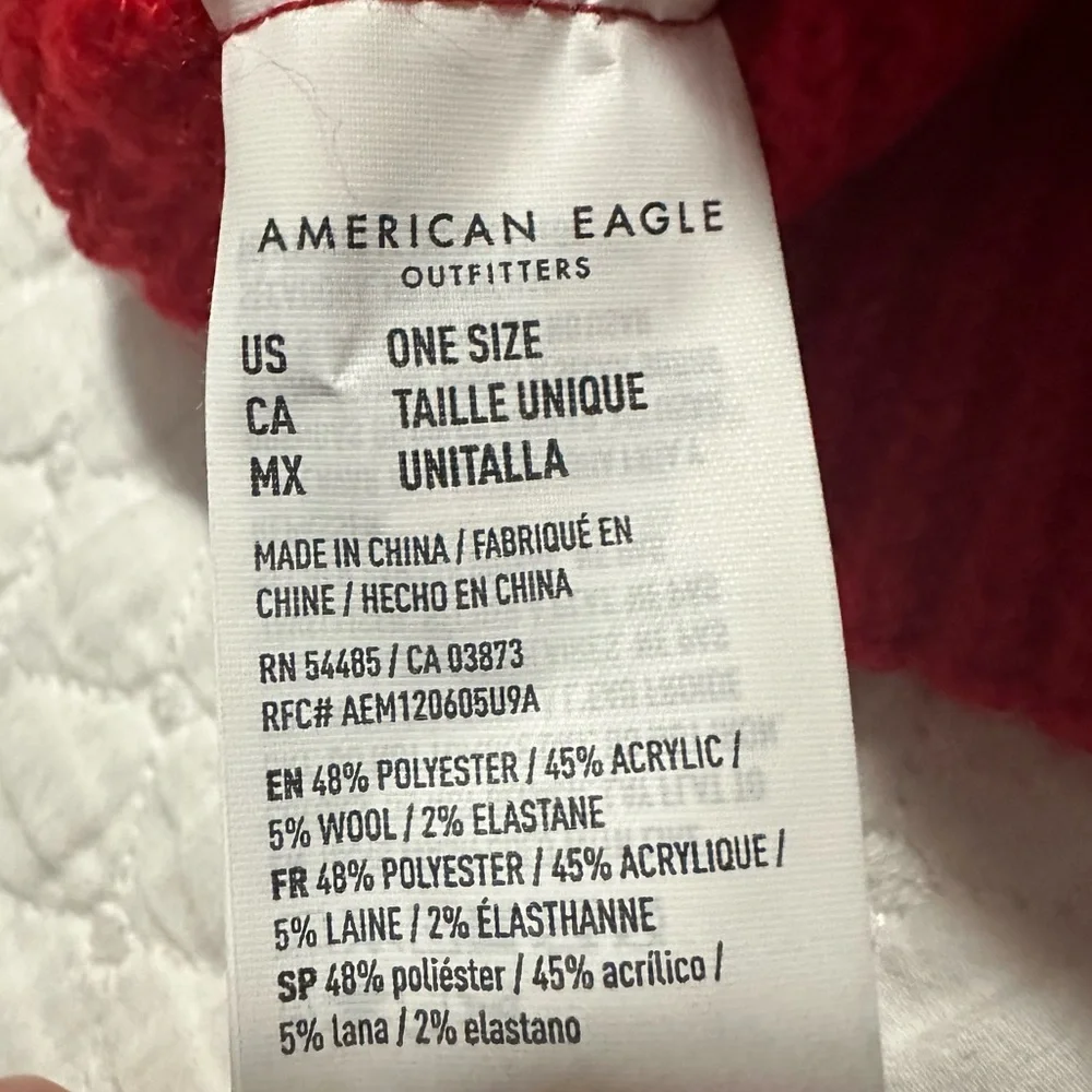 American Eagle Red Knit Bow Beanie